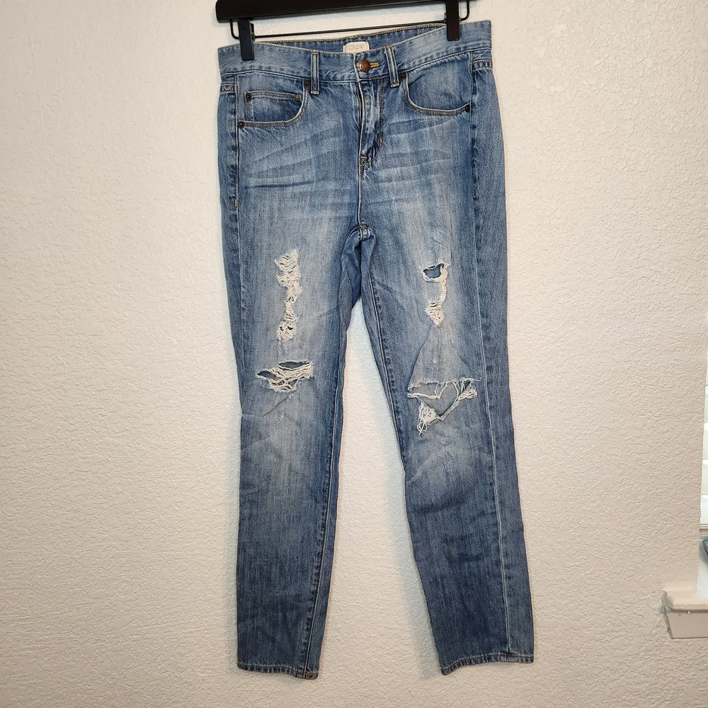 J.Crew distressed girlfriend or ankle straight leg jeans A1013 size 25